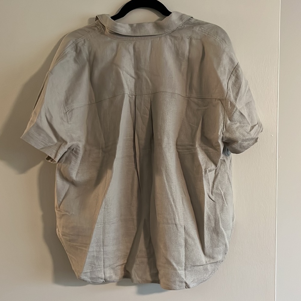 BNWT Madewell Breezewoven Beachside Shirttail Top in Ashen Sage - Picture 5 of 8